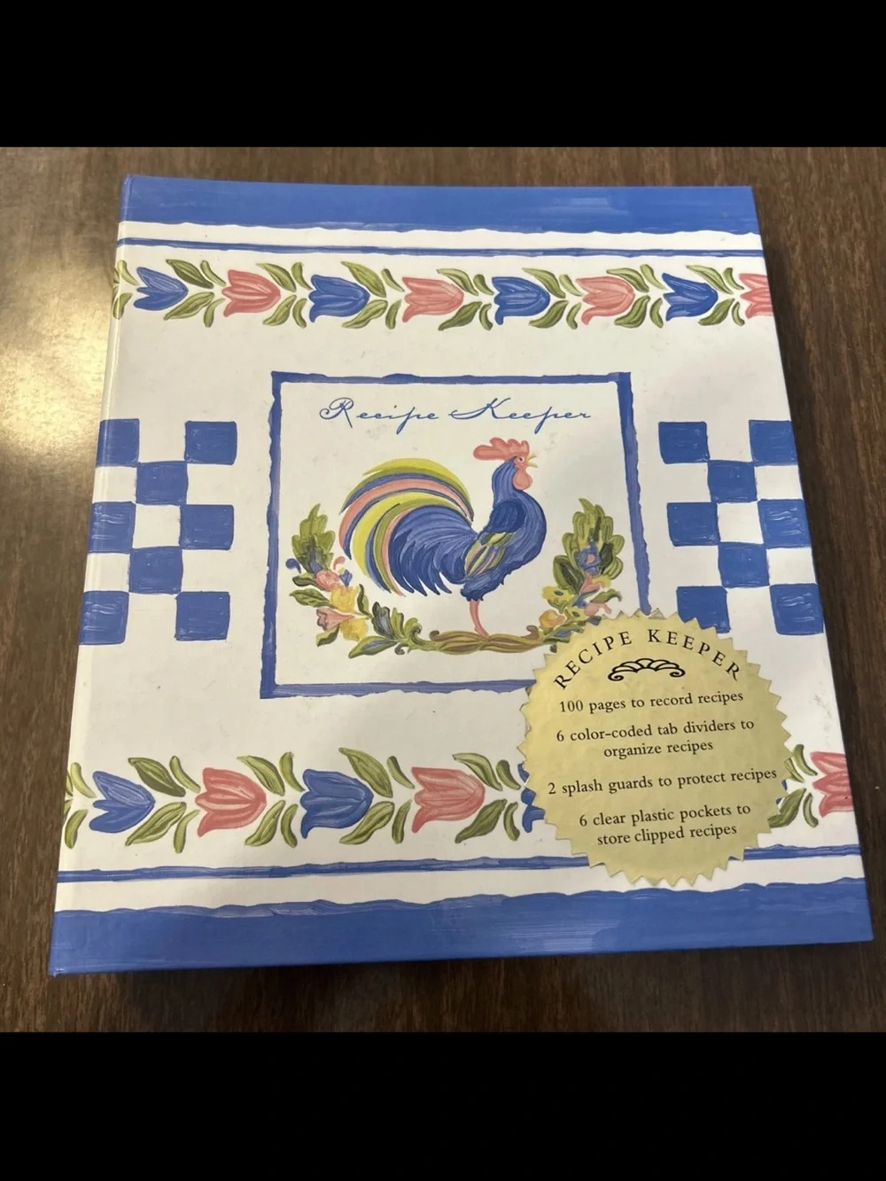 Vintage Susan Winget Rooster Recipe Keeper Binder Cookbook Organizer 1999